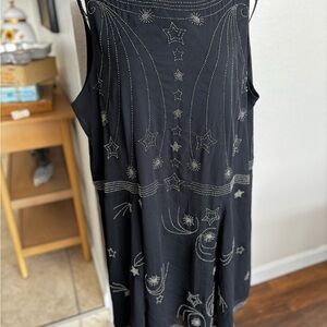 NWT Modcloth Black Lined Dress with Beadwork Design